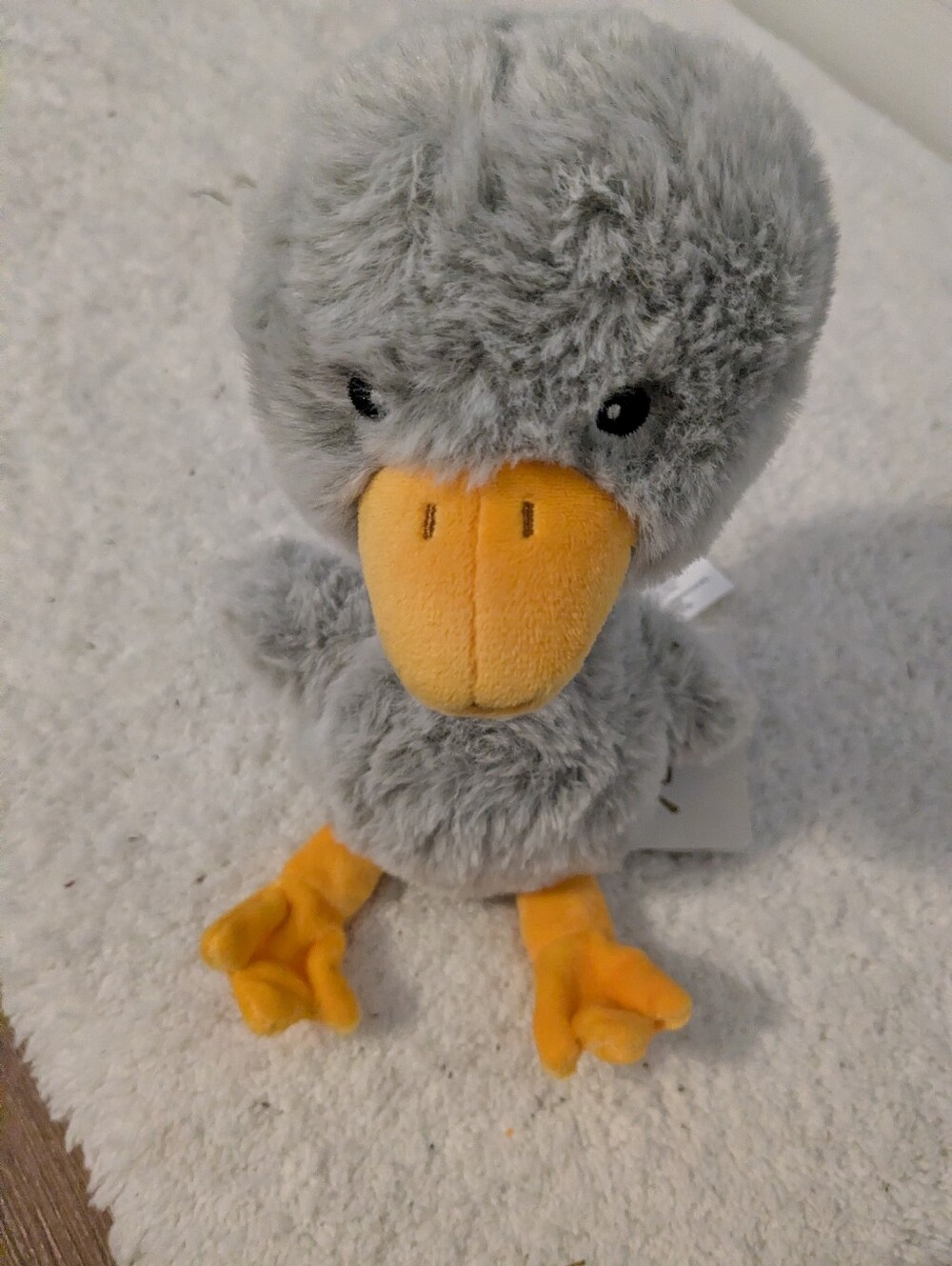 Plush Gray Muchness Duckling with Yellow Beak and Feet - Soft Bird Toy